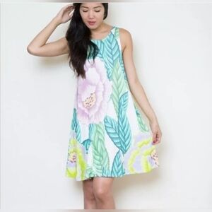 Mara Hoffman Floral Ponte Swing Shift Dress Size XXS
